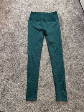 Alo Ribbed High-Waist Forest Green Leggings